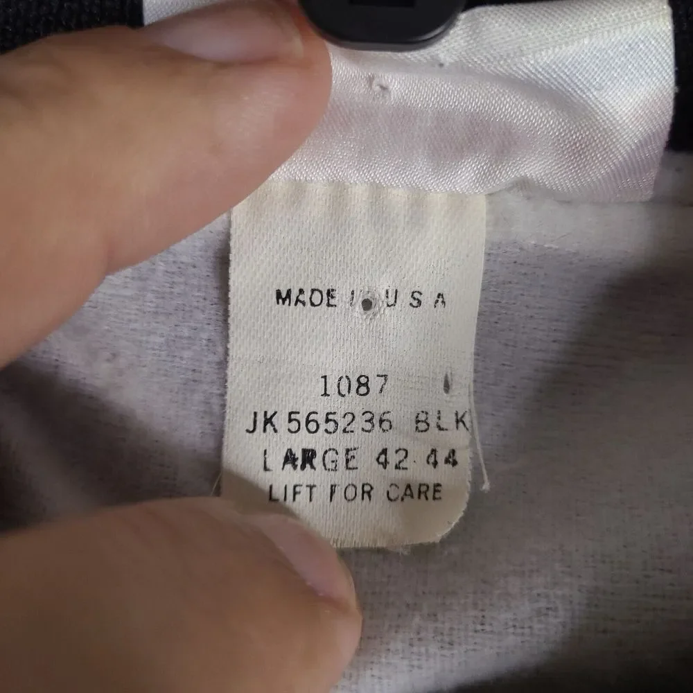 Vintage Hartwell Jacket Mens Large Black USA Made Bomber Nylon Whiteco‎ Metrocom